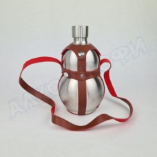 Фляжка бутылка стальная Тыква 1,5 л в кожаном чехле